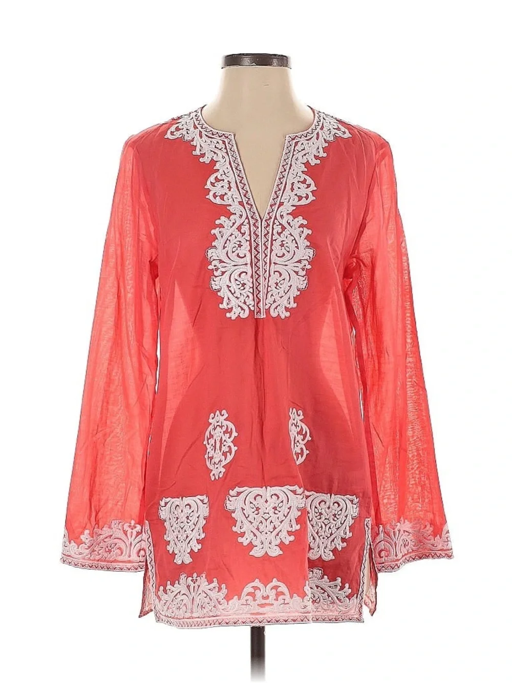 Embroidered Sheer Tunic Cover Up Michael Kors